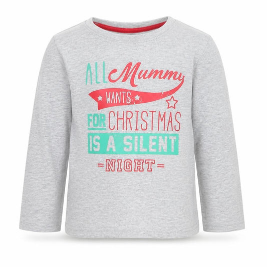 Front view of Primark girls’ grey basic t-shirt, size 12-18, months