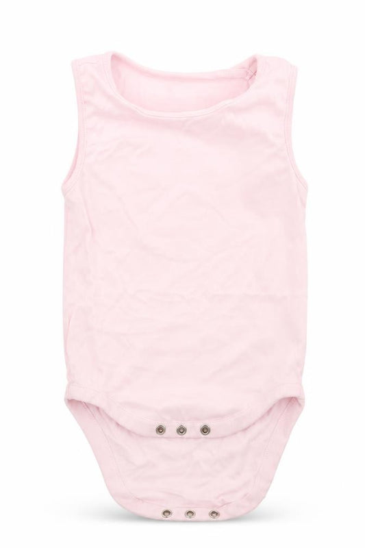 Front view of Next girls’ pink babygrow one-piece, size 12-18, months