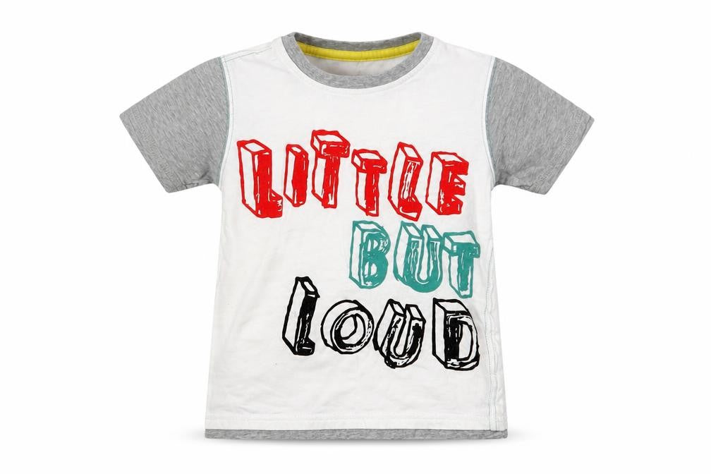 Front view of Cherokee boys’ white basic t-shirt, size 4-5, years