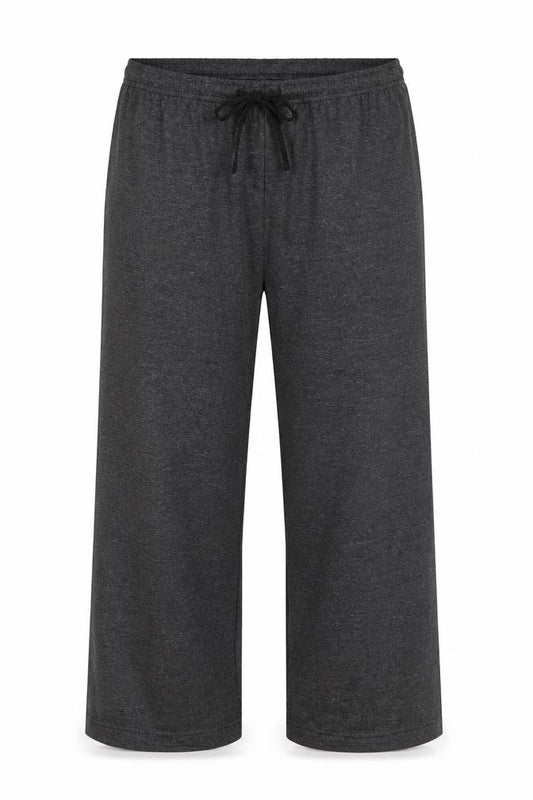 Front view of Boni Caro women’s grey cropped trousers, 25-inch leg