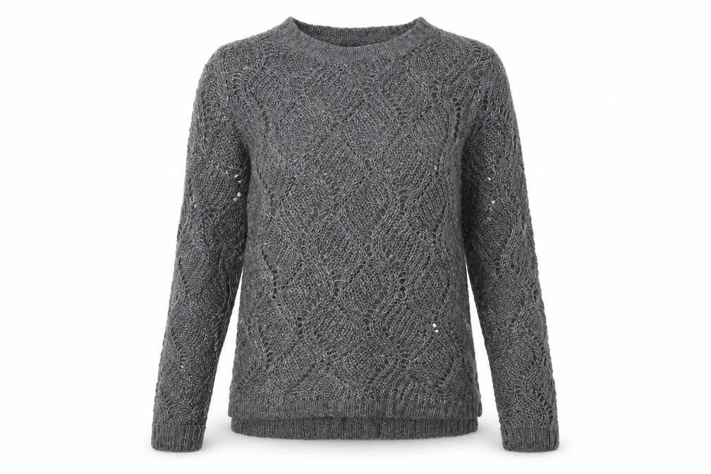 Front view of Atmosphere women’s grey jumper, size UK 6