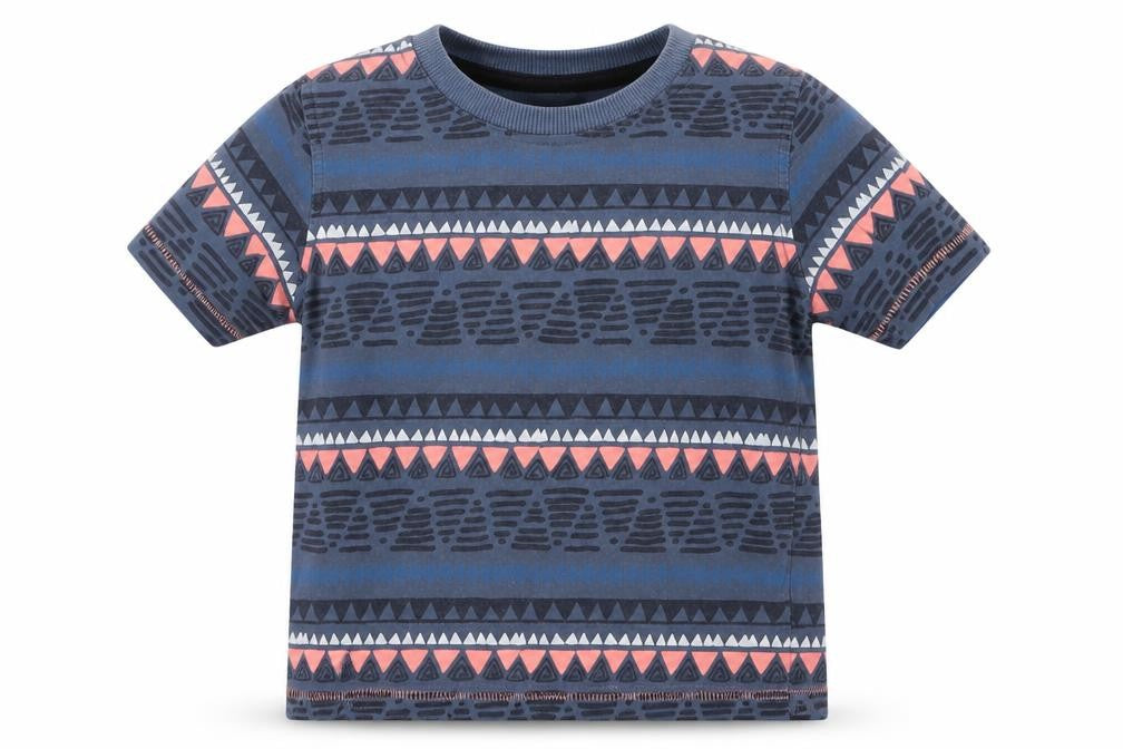 Front view of George boys’ multicoloured argyle/diamond basic t-shirt, size 12-18, months