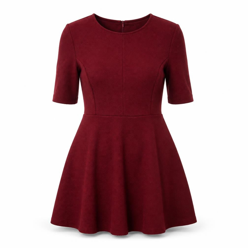 Front view of Topshop women’s red fit & flare, size UK 10