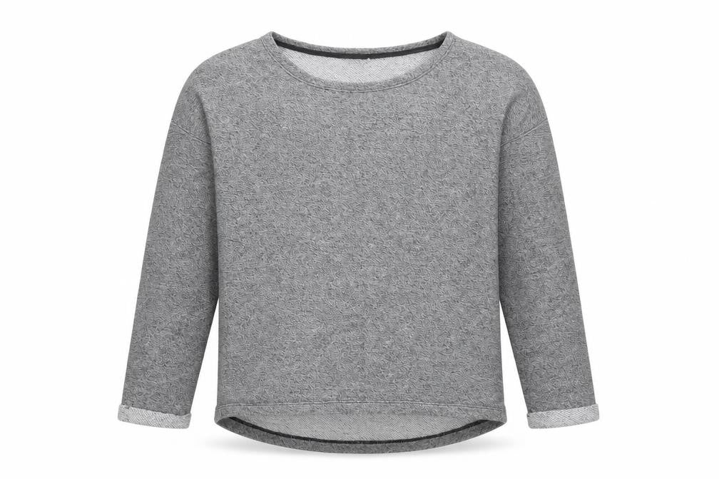 Front view of H&M boys’ grey pullover sweatshirt, size 11-12, years