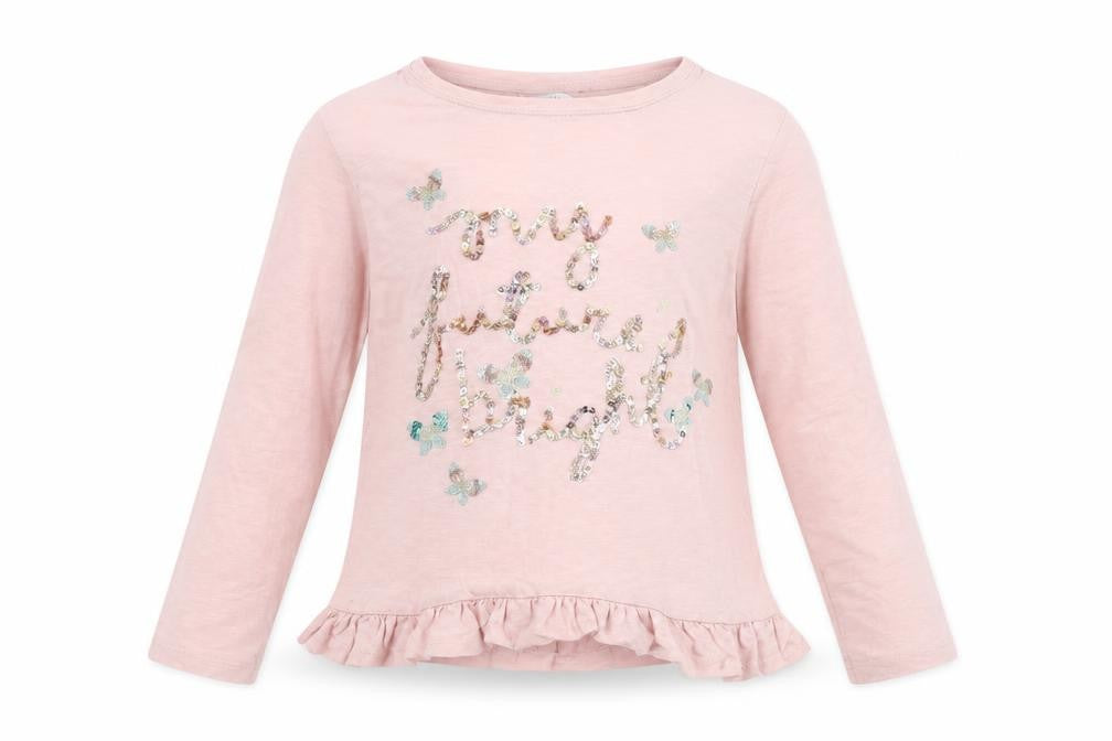 Front view of Next girls’ pink basic t-shirt, size 10, years