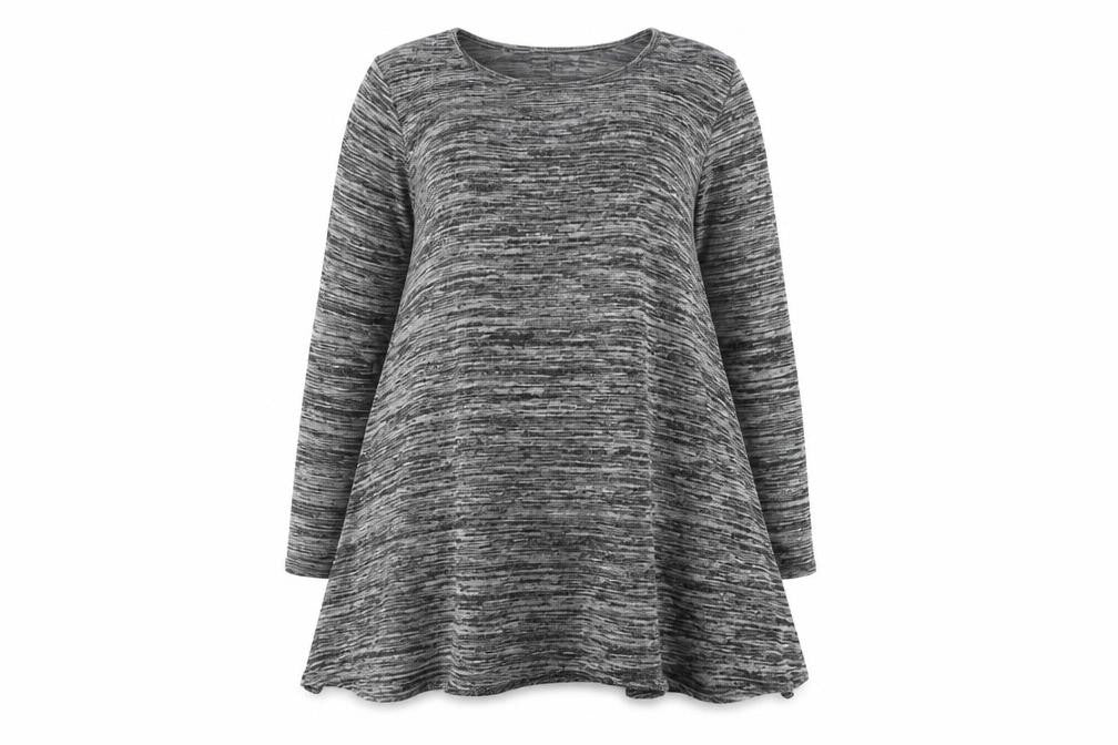 Front view of Preworn women’s black basic blouse, size UK 8