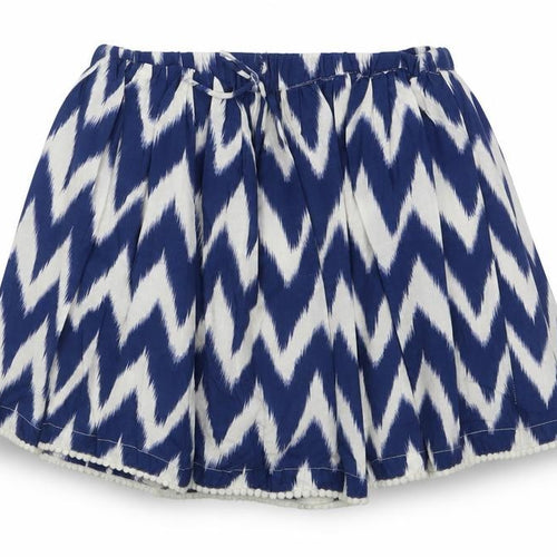 NEXT Girls Blue Geometric  Skater Skirt Size 5 Years - Zig Zag