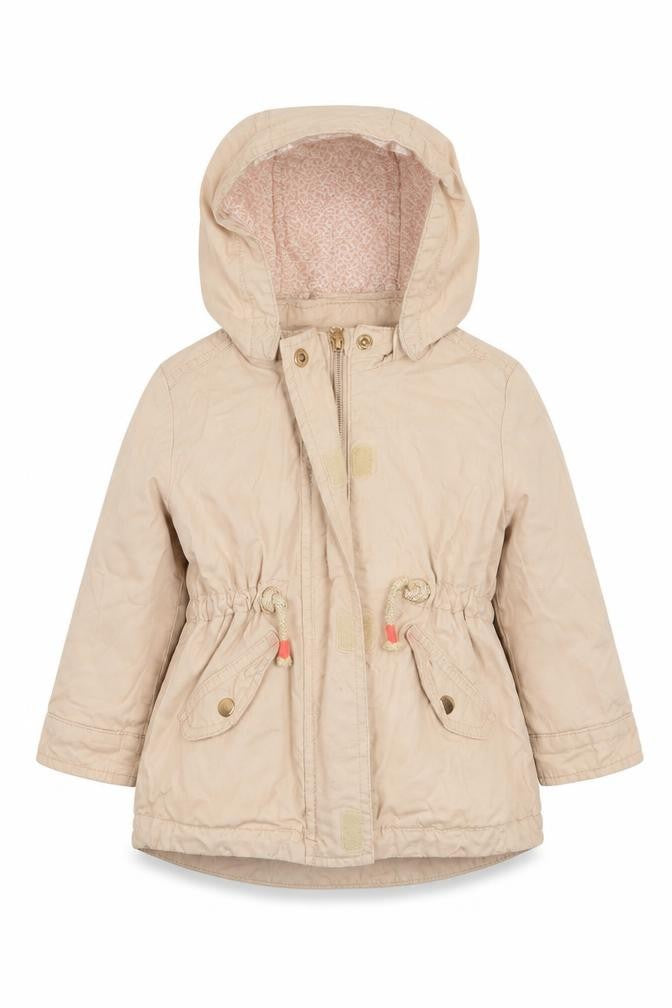 Front view of H&M girls’ pink jacket, size 12, months