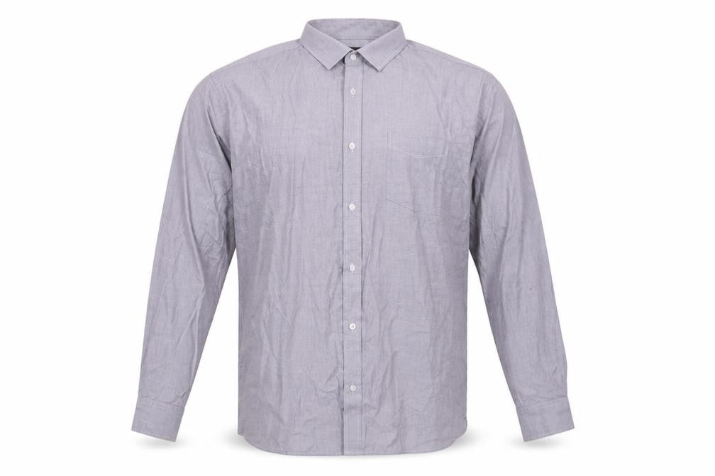 Front view of F&F men’s purple button-up, size 17