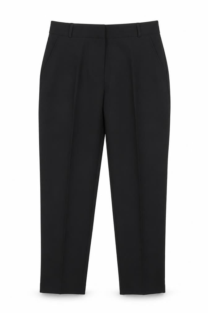 Front view of Primark women’s black trousers, size UK 10, 23.5-inch leg