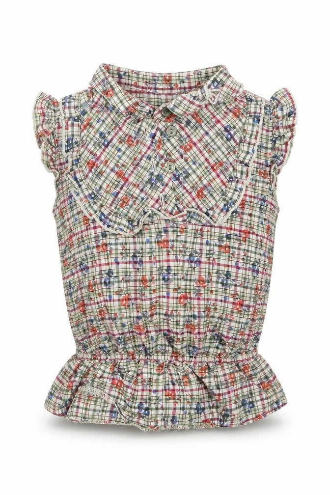 Front view of Tu girls’ grey geometric basic t-shirt, size 5, years