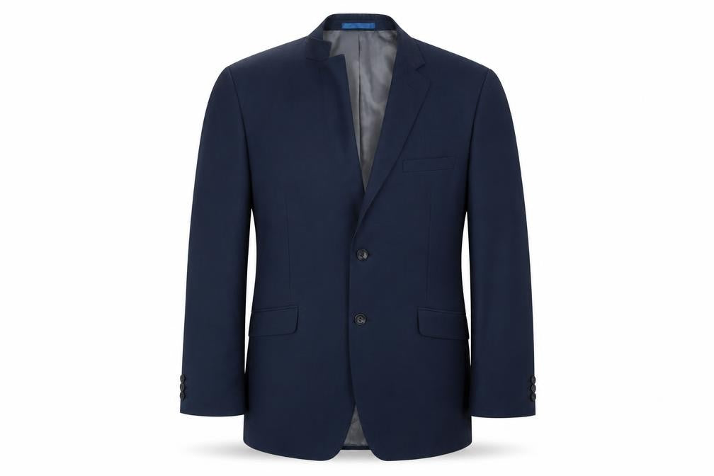 Front view of BHS men’s blue jacket suit jacket, size 40