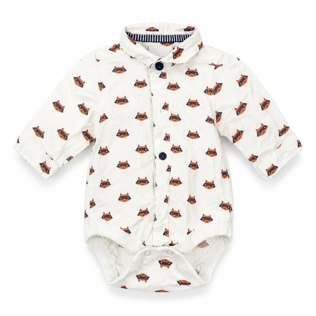 Front view of Next boys’ white geometric babygrow one-piece size newborn