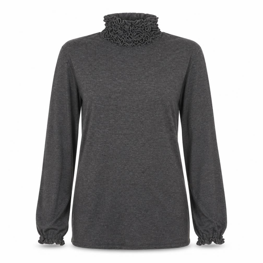 Front view of Preworn women’s grey knit jumper, size UK 10