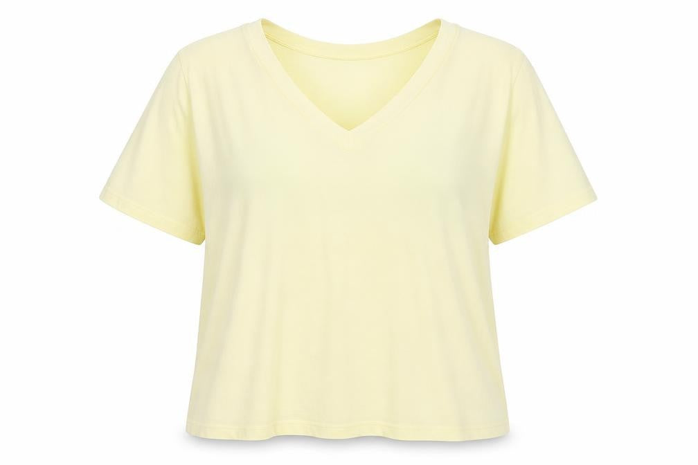 Front view of Country Casuals women’s yellow basic t-shirt, size XL