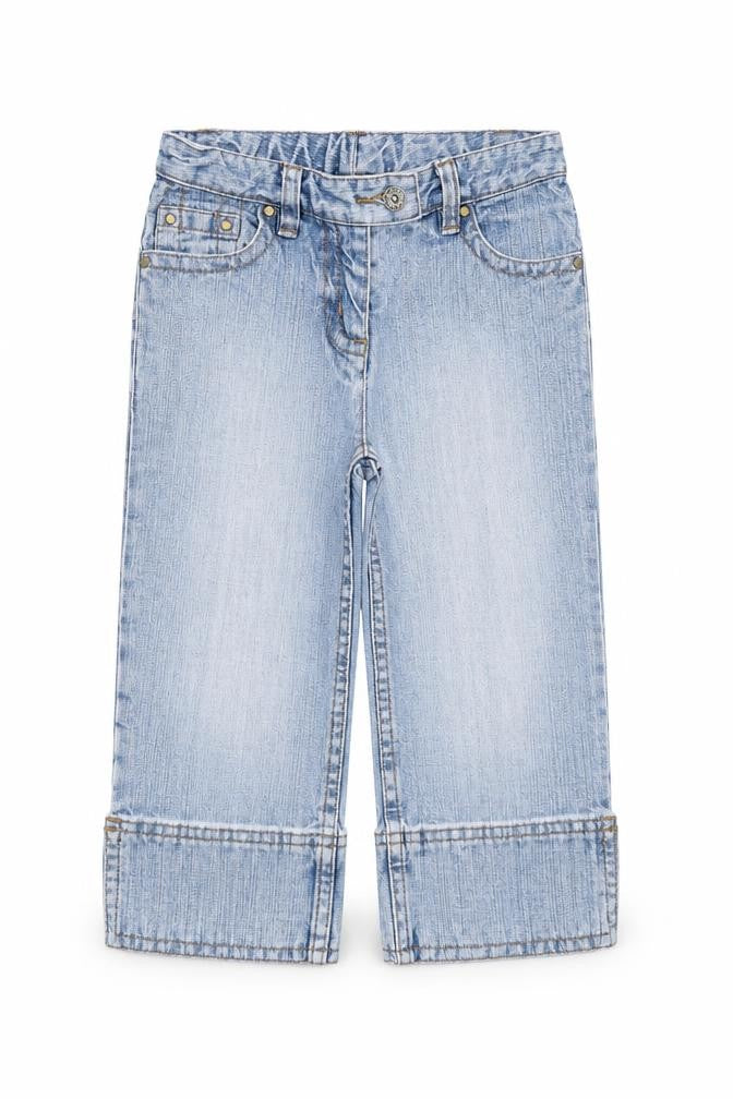 Front view of Nect girls’ blue denim straight jeans, size 5, years