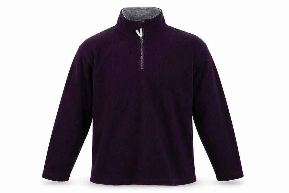 Front view of Conspiracy Sport men’s purple jumper, size L