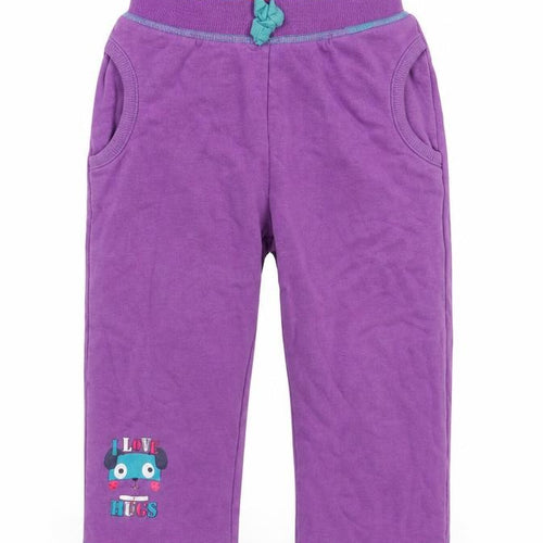George Girls Purple   Jogger Leggings Size 24 Months  - Waist 18in; Inside leg 12in