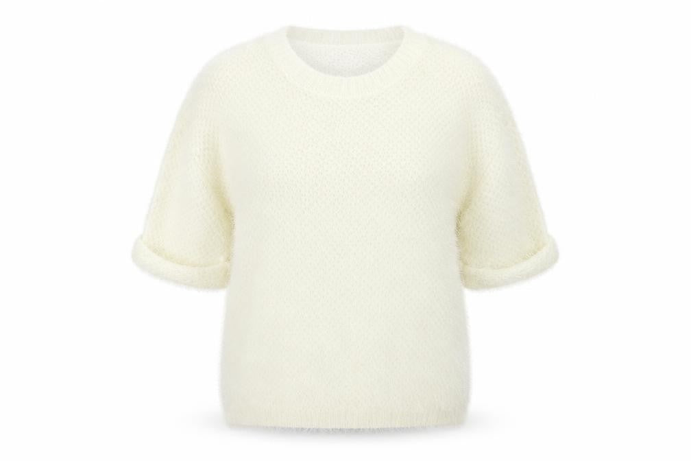 Front view of Atmosphere women’s white knit jumper, size UK 12