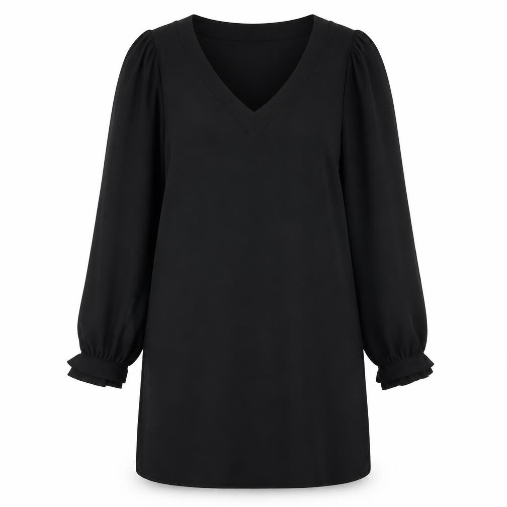 Front view of H&M women’s black a-line, size UK 8