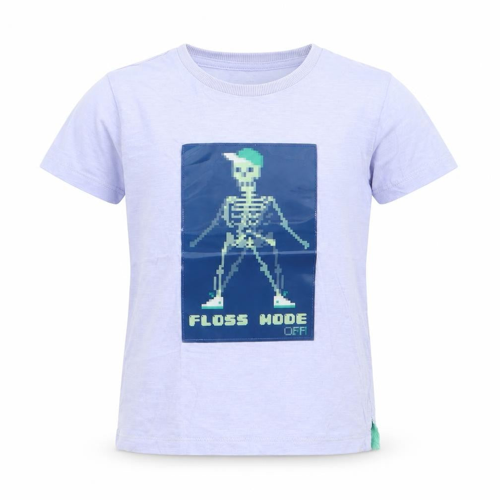 Front view of Marks & Spencer boys’ purple basic t-shirt, size 2-3, years