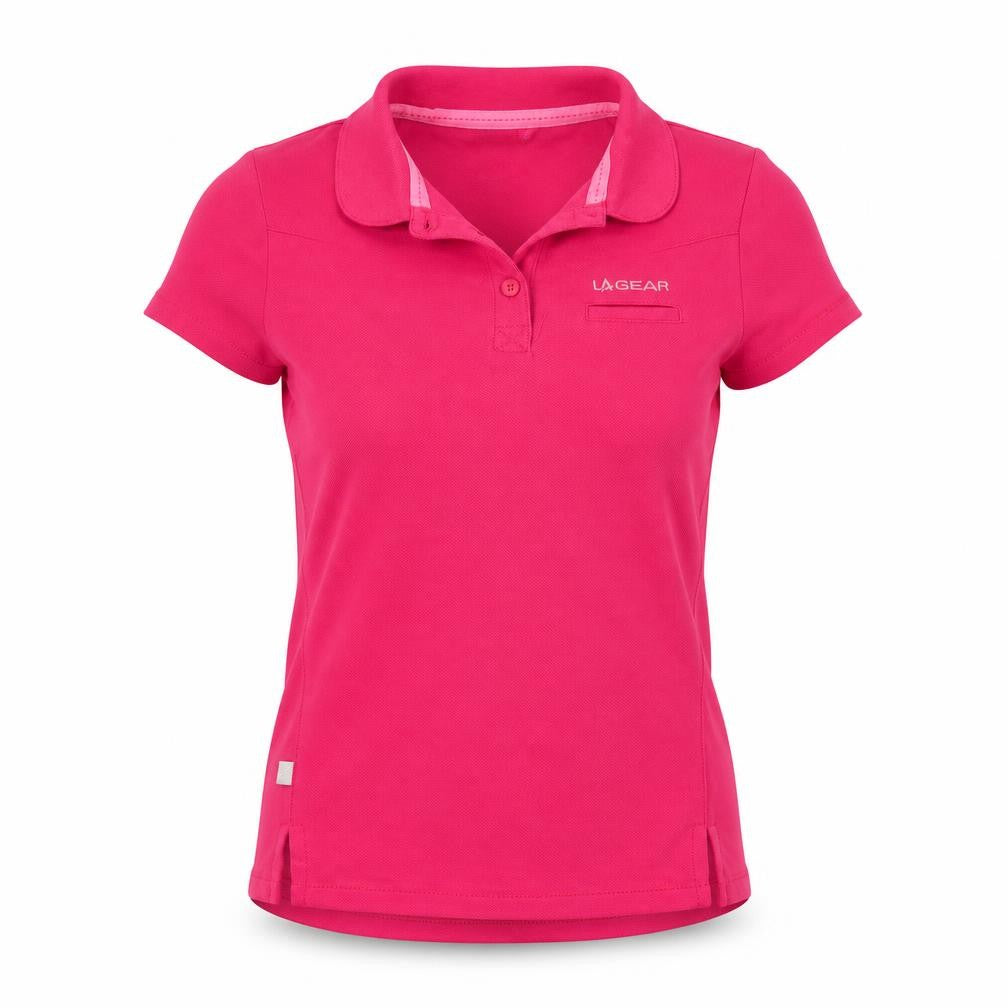 Front view of LA Gear women’s pink colourblock basic t-shirt, size UK 6