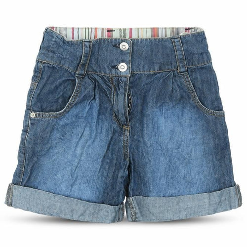 M&S Girls Blue   Cut-Off Shorts Size 9 Years