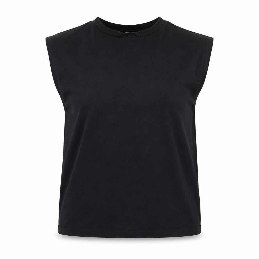 Front view of F&F women’s black basic t-shirt, size UK 12