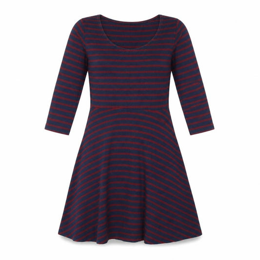 Front view of Primark women’s multicoloured striped fit & flare, size UK 8