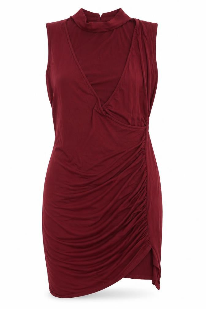 Front view of PRETTYLITTLETHING women’s brown mini, size UK 12
