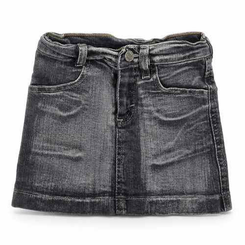 Preworn Girls Grey  Denim Mini Skirt Size 6 Years