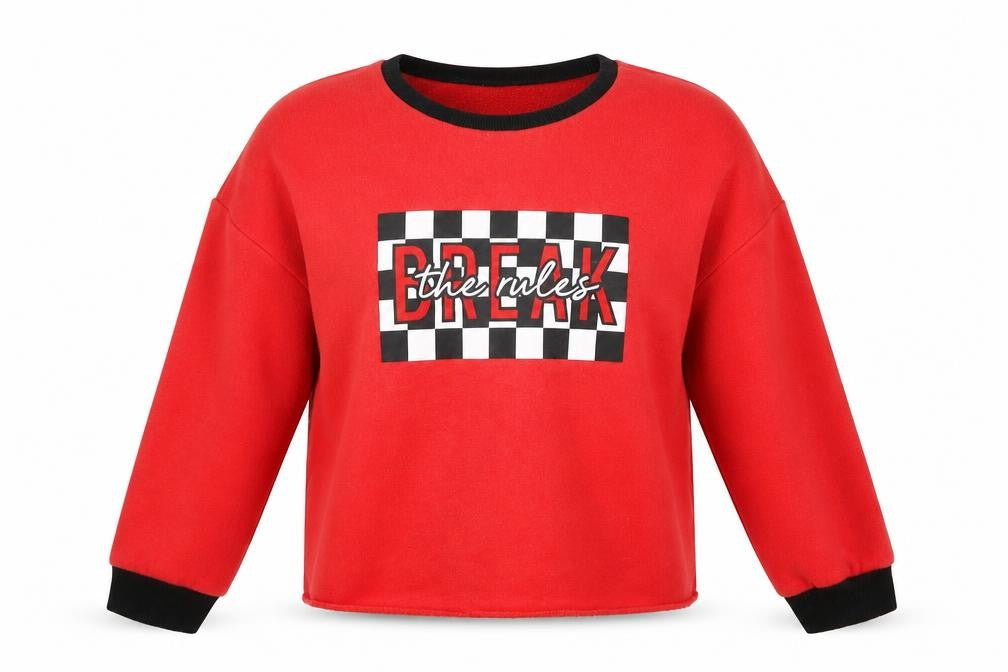 Front view of Primark women’s red jumper, size XS
