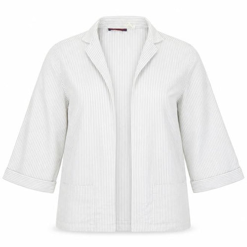 JEAN CHANCEL Womens White Striped  Cardigan Jumper Size 10