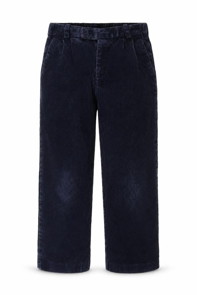Front view of Preworn boys’ blue corduroy straight jeans