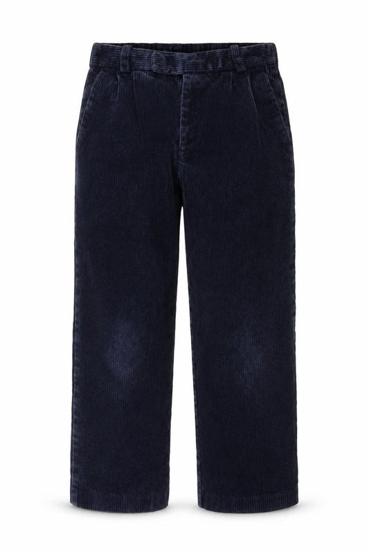 Front view of Preworn boys’ blue corduroy straight jeans