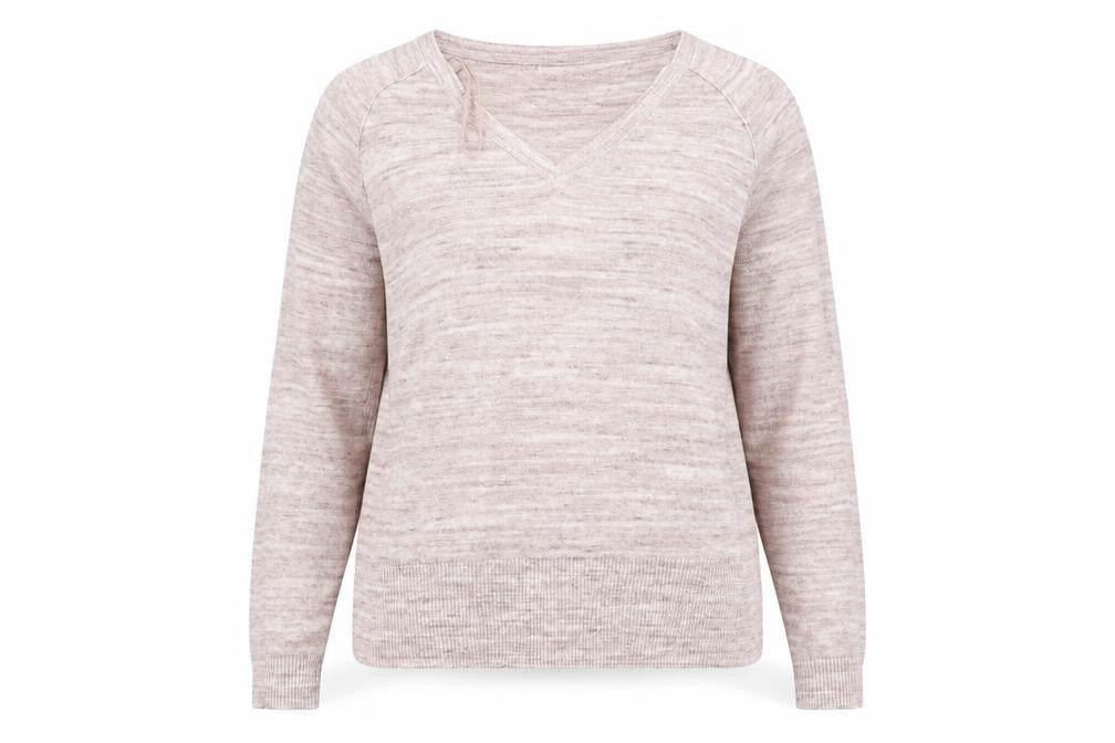 Front view of Next women’s pink jumper, size UK 12