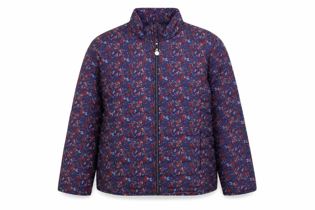 ann de lancay  Womens Purple Floral  Jacket Coat Size XL
