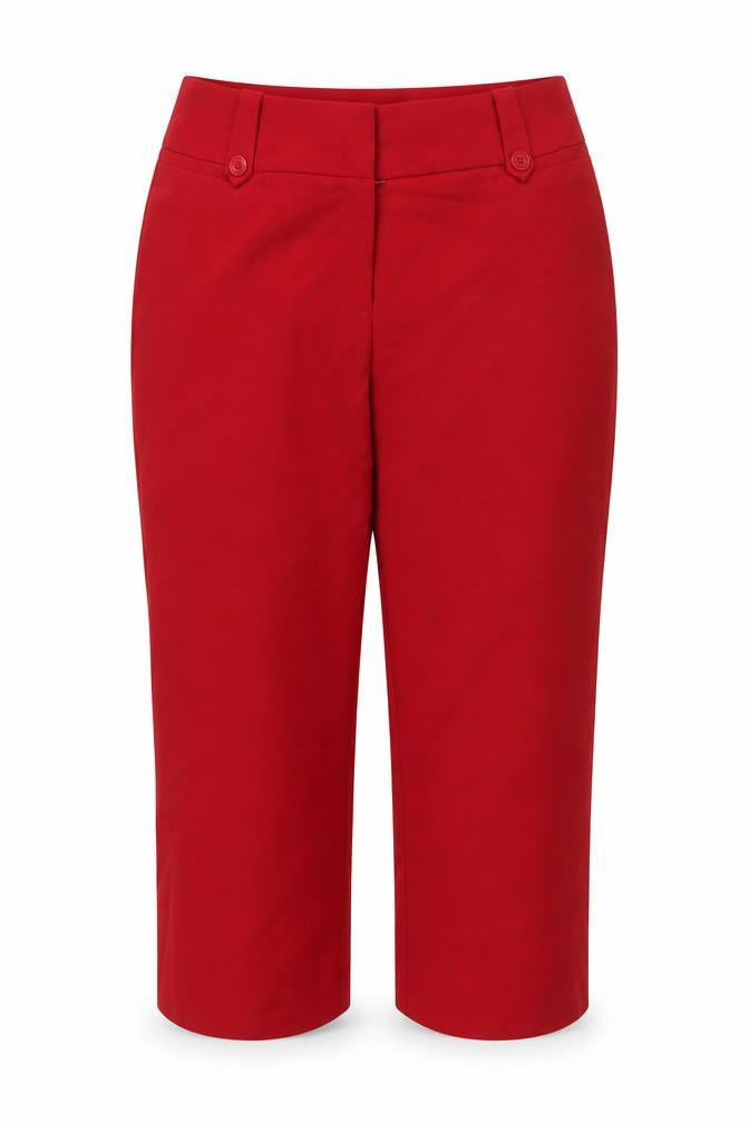 BM Womens Red   Cropped Trousers Size 14 L20 in