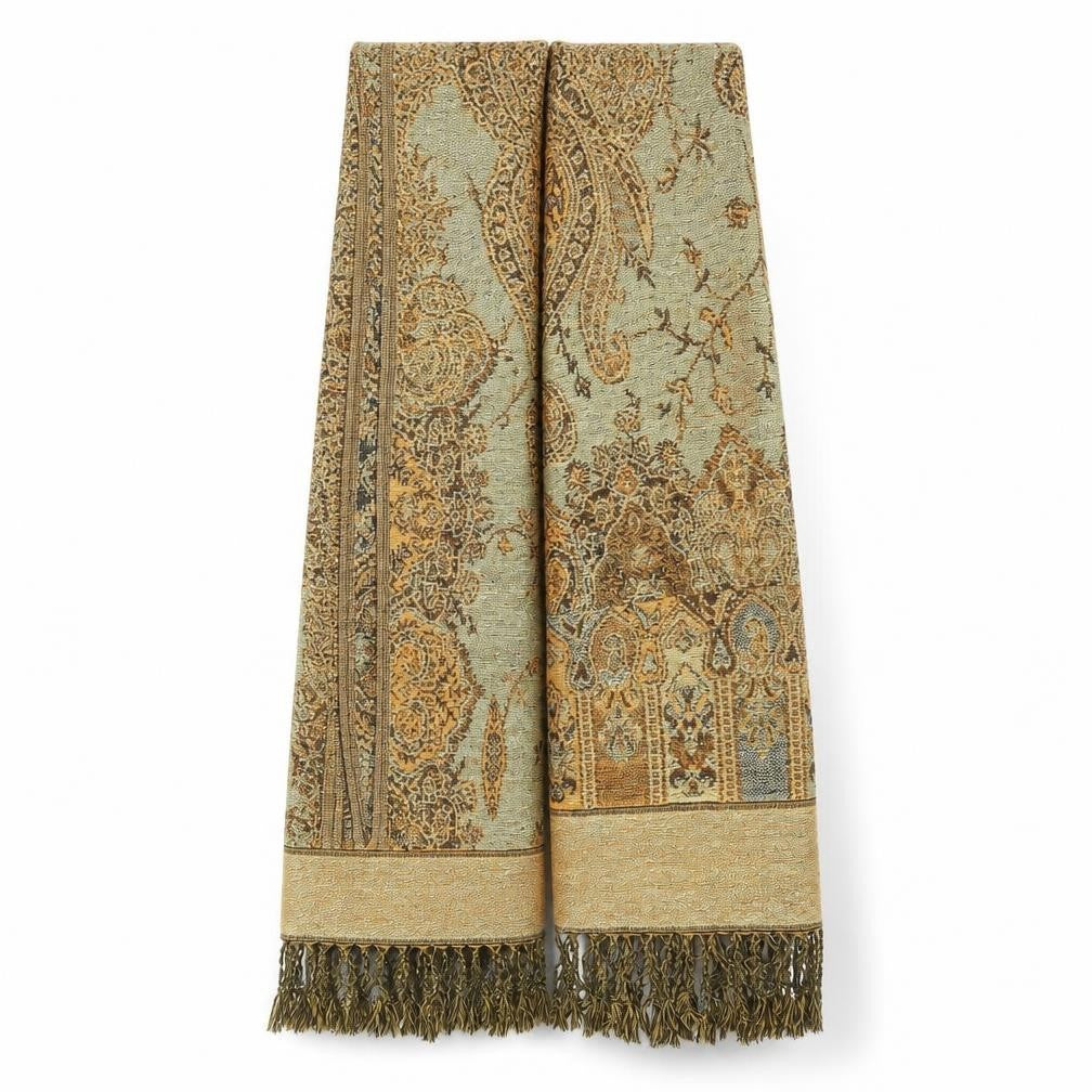 Preworn Womens Gold Floral   Shawl/Wrap