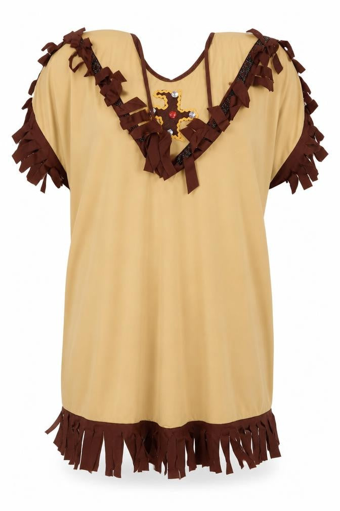 Front view of women’s yellow shift one size - costume dress