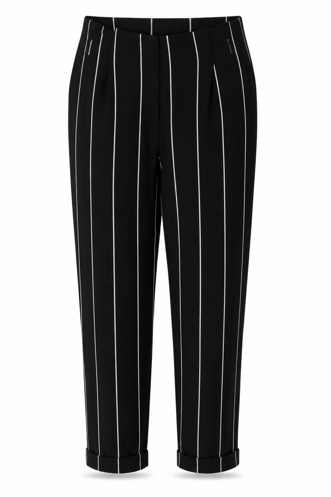 Miss Selfridge Womens Black Striped  Trousers  Size 12 L25 in