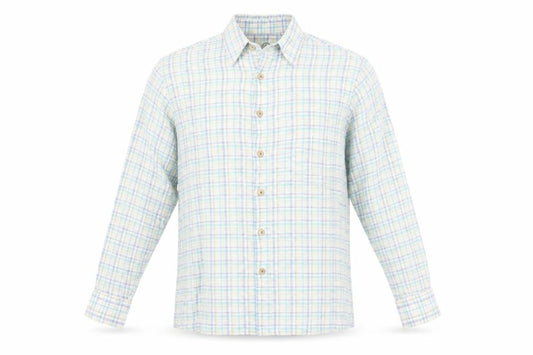 Front view of shirt company men’s multicoloured check button-up, size M