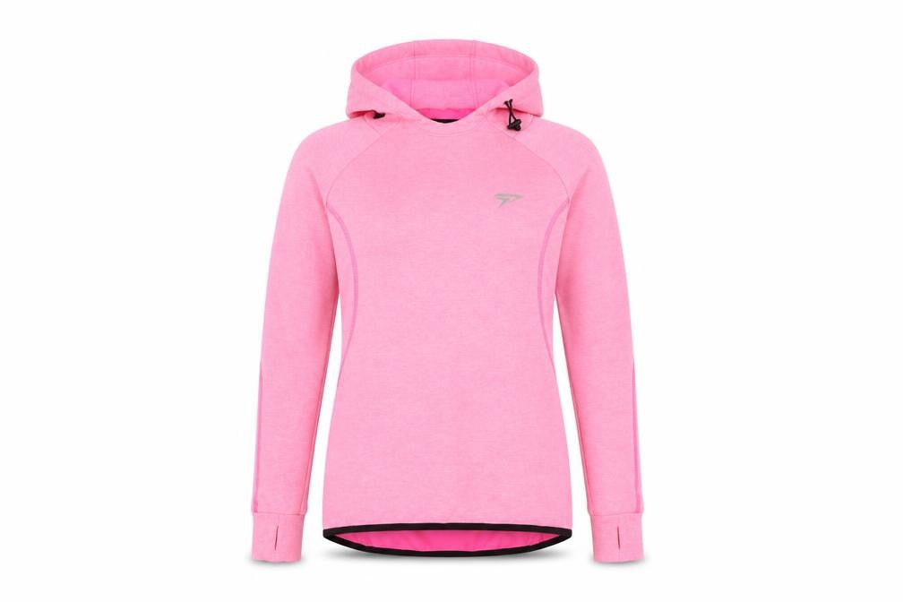Front view of physiq women’s pink jacket, size M