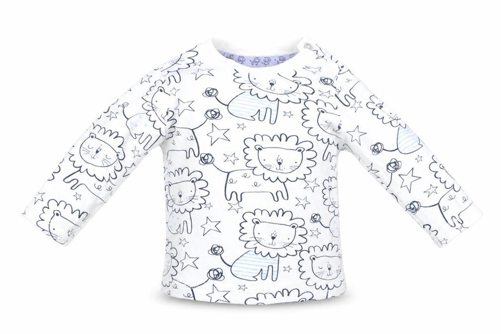 Front view of F&F Baby White Geometric Basic T-Shirt, size 0-3, Months