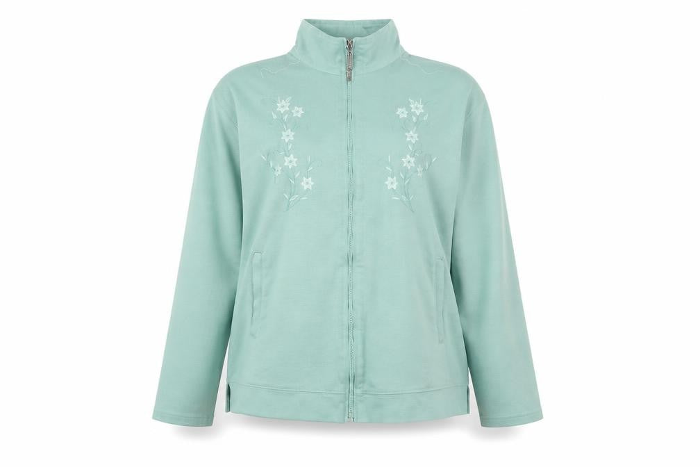 Front view of One by One women’s green jacket, size M