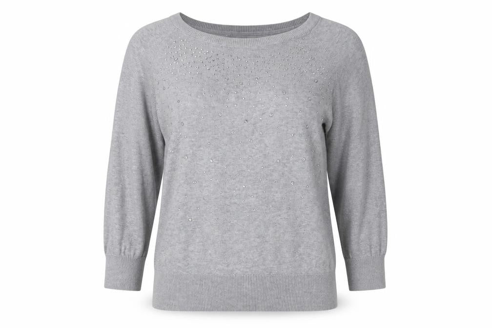 Front view of Next women’s grey basic blouse, size UK 10