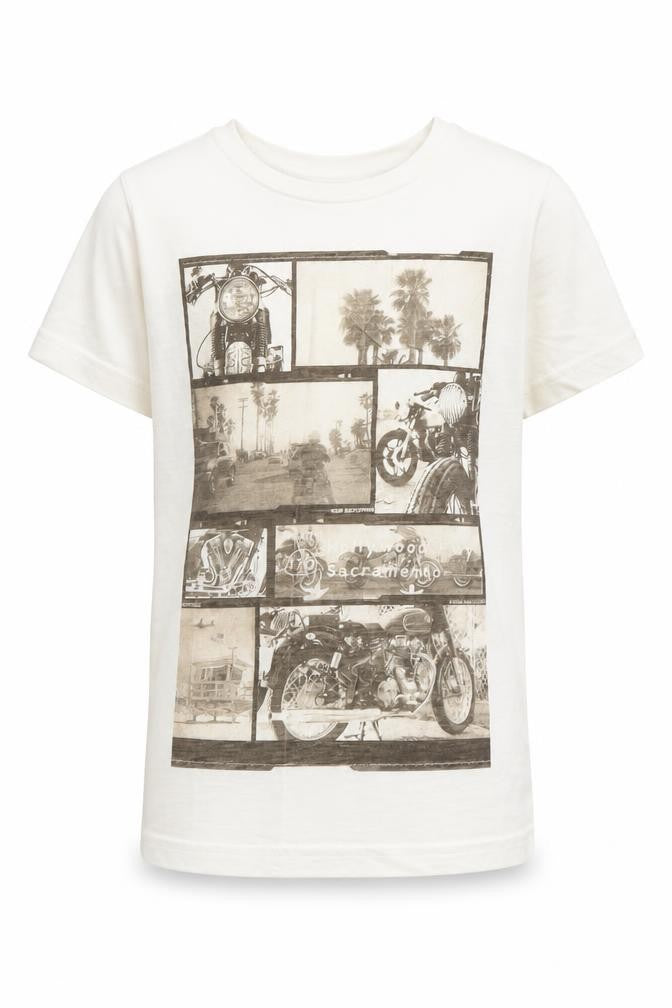 Front view of Next boys’ white basic t-shirt, size 7, years
