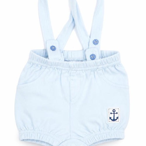 Nursery Time Baby Blue   Dungaree One-Piece Size Newborn  - Anchor Logo