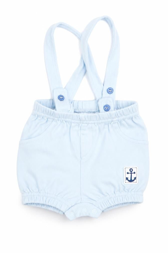 Nursery Time Baby Blue   Dungaree One-Piece Size Newborn  - Anchor Logo