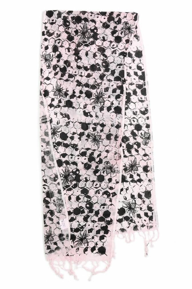 Front view of Preworn women’s pink argyle/diamond shawl/wrap